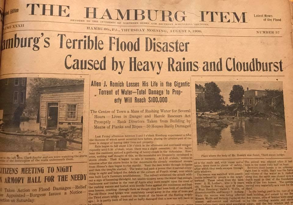 hamburg item article about the 1906 flood