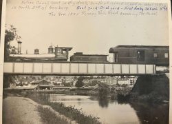 Notice Canal boat in dry dock; south of Island Street, and on what today is N 2nd Street Hamburg. Boat Yard-Brick yard - First Hamburg School N 3rd street. The New 1885 Pennsy Railroad Crossing The Canal.
