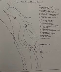 From our Hamburg Area 1850-2000 book, this map gives the details of the parts of the Schuylkill Navigation entering Waterloo to Kernsville.