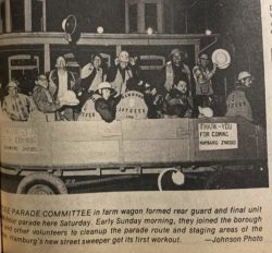 The final and most important float in the parade: the Hamburg Jaycees that make the parade happen