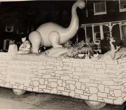 Francis Werley float with a Flintstones theme