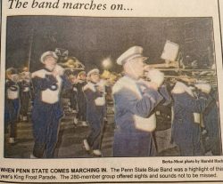 The Penn State Marching Band in the 2000 parade with 280 members