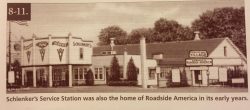 Irvin Schlenker built a service station, a restaurant, and a dance hall in 1935. The restaurant and service station was open 24 hours a day. He had 8 cabins and a garage across the street from the restaurant. Atlantic gas was sold on one side and Esso was sold on the other side of the road. They remained in operation until the mid-1950s when Interstate 78 was constructed. Laurence Gieringer rented the dance hall in 1941 and displayed a model miniature village he created and built. He also operated a souvenir shop and snack bar. Thus, Roadside America was born and it remained there until 1953 when it was moved to its present location in Shartlesville until closing.